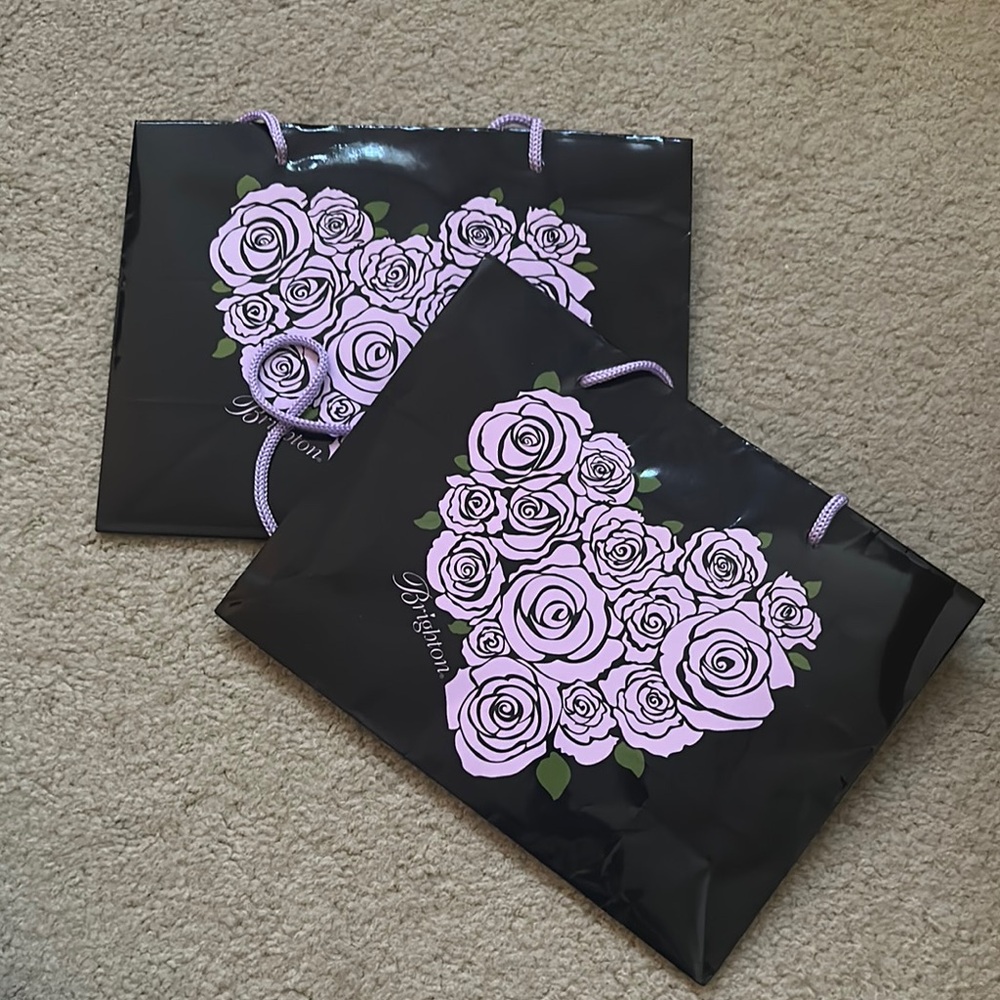 Black and Purple Floral Brighton large size gift Bags with tissue